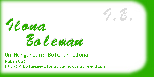 ilona boleman business card